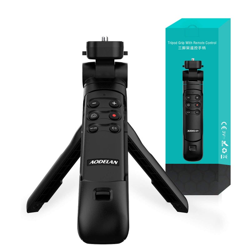 AODELAN Mini Shooting Grip and Tripod with Wireless Remote Shutter for Sony ZV-E10 ZV-1 A7SM3 A7C A7RIV 9 7RIV 7RIII 7III RX0II RX100M7 Camera for Still Photo and Video Recording, Replace GP-VPT2BT - Image 1