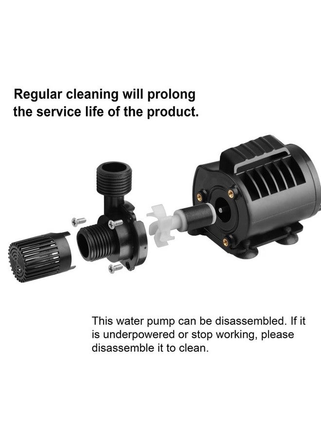 MOUNTAIN_ARK Dc 12V Submersible Clear Water Pump, 8 Level Adjustable Water Flow, Max 450L/H, 13Ft Lift Height, Brushless Fountain Circulation Pumps For Aquarium, Fish Tank, Rockery, Bonsai, Dc Plug, 6.5Ft Cord - Image 4
