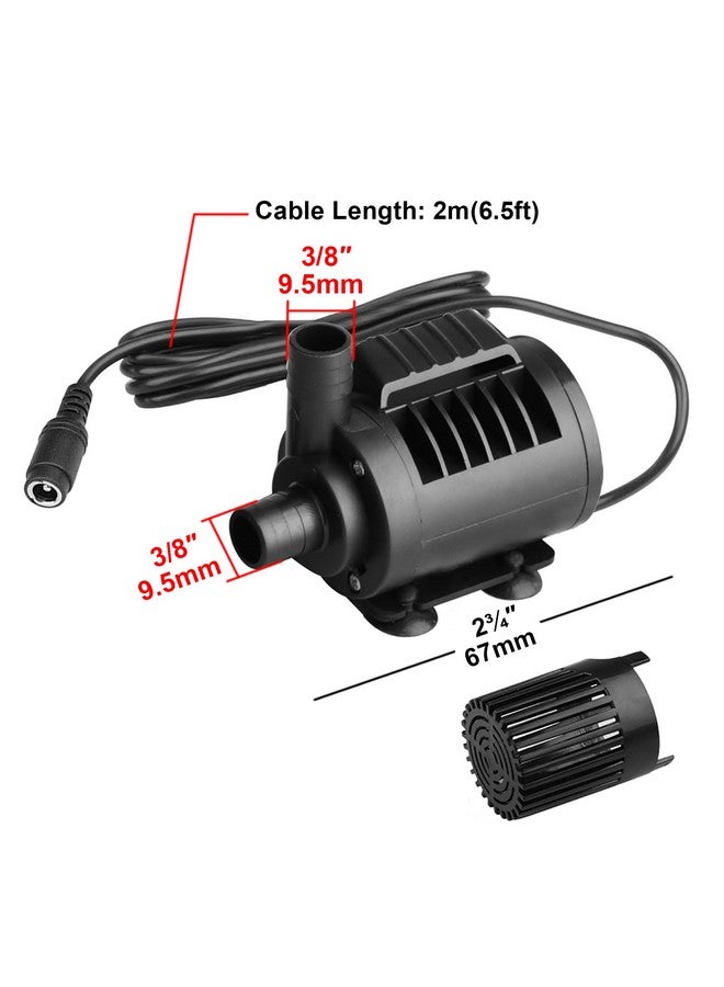 MOUNTAIN_ARK Dc 12V Submersible Clear Water Pump, 8 Level Adjustable Water Flow, Max 450L/H, 13Ft Lift Height, Brushless Fountain Circulation Pumps For Aquarium, Fish Tank, Rockery, Bonsai, Dc Plug, 6.5Ft Cord - Image 5