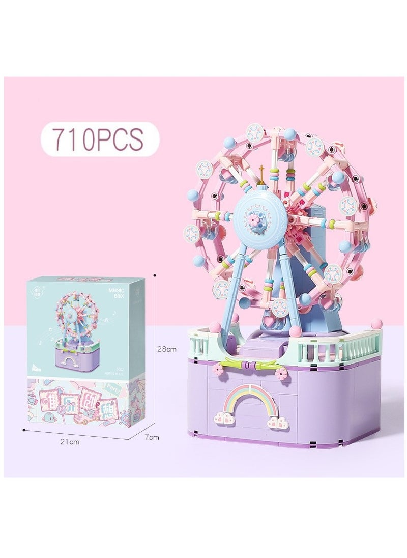 Ferris Wheel Music Box Building Blocks DIY Block For Girls And Boys 6 -12 Years Old  Construction Toy Birthday Gifts Adults Kids（710Pcs）  - Image 4