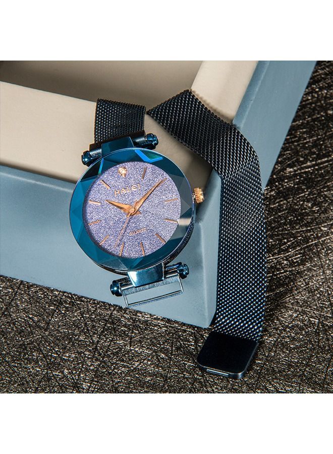 HALEI Harley Women's Analog Display and Stainless Steel Strap Watch 6010L - 34mm - Blue - Image 5