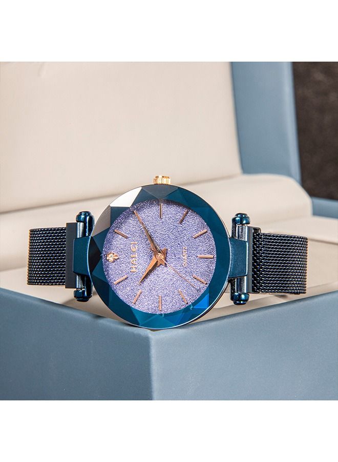 HALEI Harley Women's Analog Display and Stainless Steel Strap Watch 6010L - 34mm - Blue - Image 1