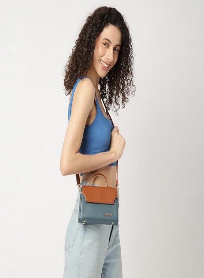 Fastrack Blue Satchel | Faux-Leather Women’s Handbag | Satchel with Spacious Compartment & Zip Closure - Image 3