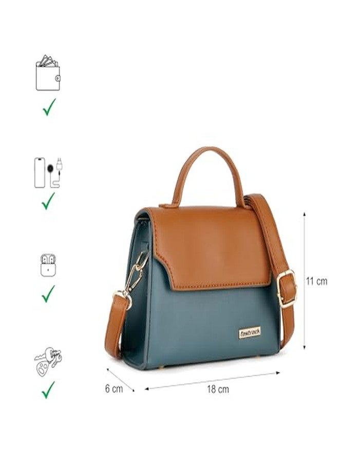 Fastrack Blue Satchel | Faux-Leather Women’s Handbag | Satchel with Spacious Compartment & Zip Closure - Image 5
