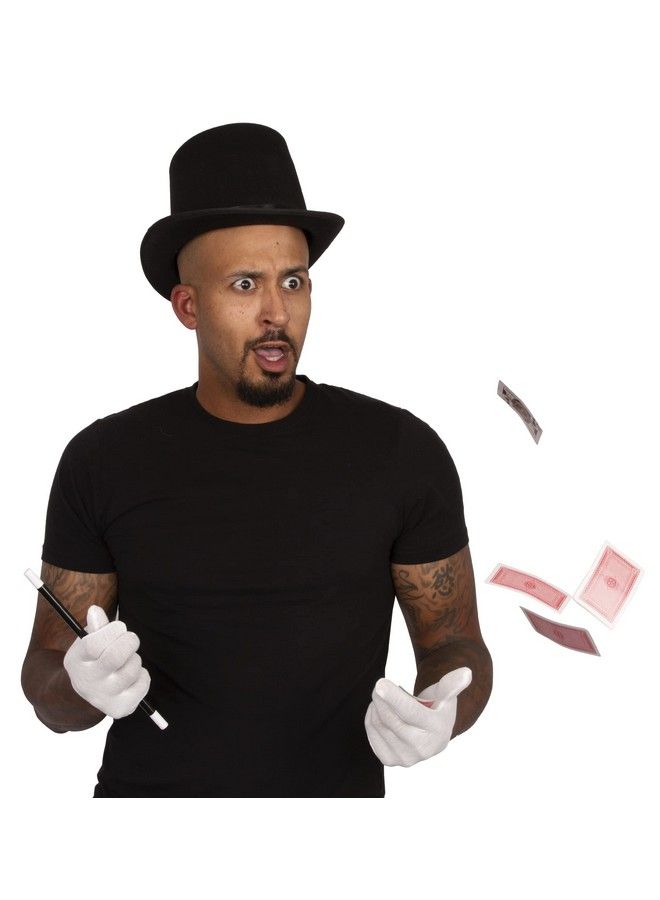 Funny Party Hats Magician Costume 4 Pc Set, Magician Hat, Wand , Gloves & Bonus Cards Magician Kit - Image 5