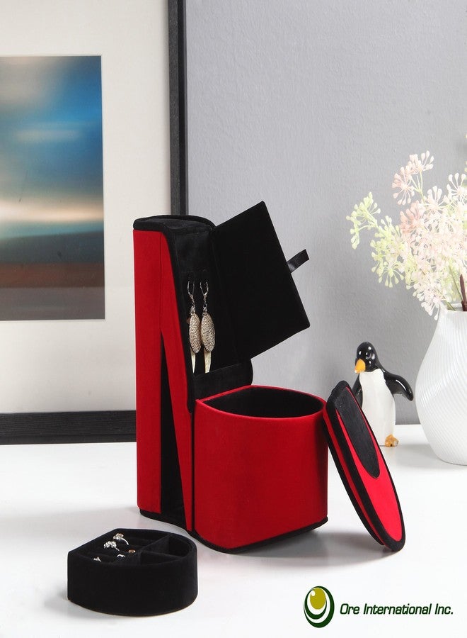 Ore International HBB1832 High Heel Shoe Hidden Jewelry Box, Red Velvet, 9" - Image 4