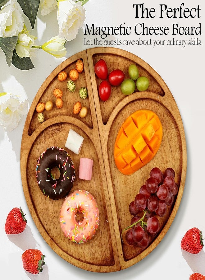 Jiulory Premium Solid Wood Charcuterie Board Gift Set - Extra Large Magnetic Cheese Board Wooden Tray Serving Platter Housewarming, Christmas, and Valentine's Gifts - Image 5