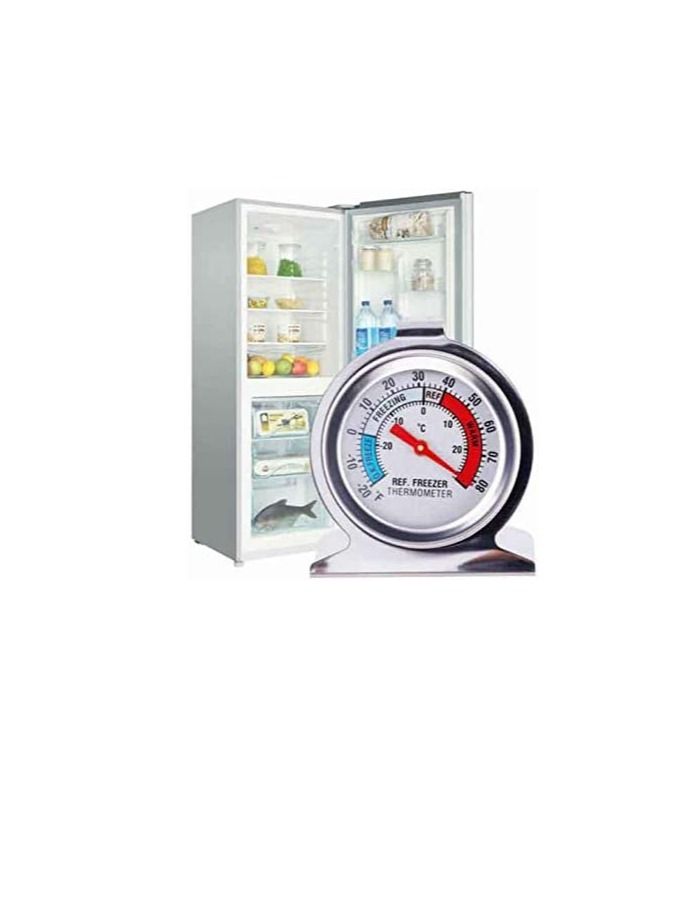 Stainless Steel Fridge Freezer Thermometer Hanging Gauge Refrigerator Home, Black, CQK2085  - Image 3