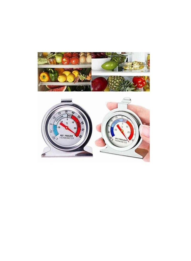 Stainless Steel Fridge Freezer Thermometer Hanging Gauge Refrigerator Home, Black, CQK2085  - Image 2