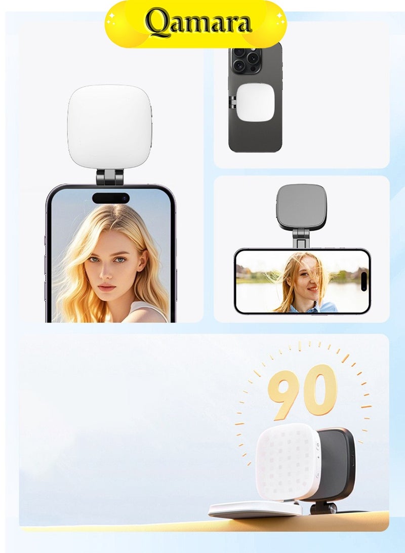  قمرة ضوء تصوير مساعد، ضوء LED مساعد محمول للهواتف يتميز بضبط لون كامل وبطارية قابلة للشحن 1500 مللي أمبير مثالي للتصوير الفوتوغرافي وتسجيل الفيديو بالهاتف - Image 2