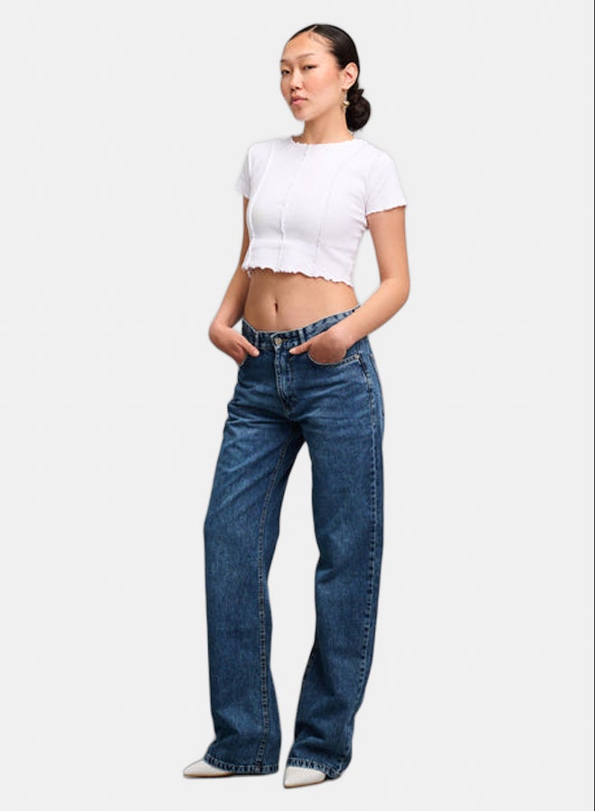 TGS Classic Dark Blue Wide Leg Women Jeans - Image 2