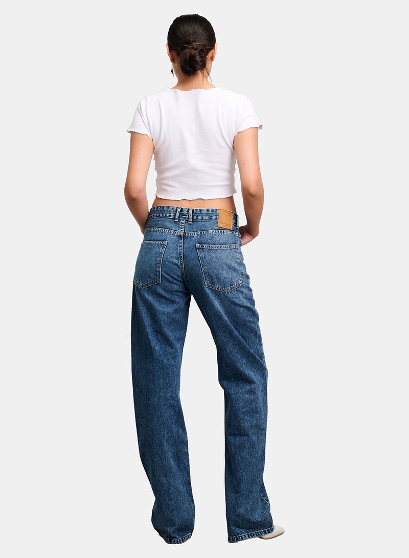 TGS Classic Dark Blue Wide Leg Women Jeans - Image 2