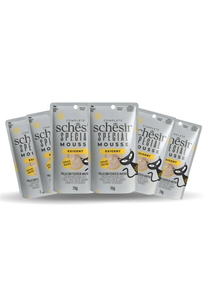 Schesir 6'PCs Schesir Special Mousse For Cats – Chicken With Duck Liver 70g - Image 1