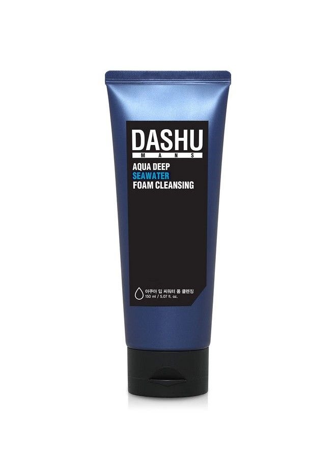 Dashu Mens Aqua Deep Seawater Foam Cleansing 5.07Fl Oz Deep Cleansing Facial Cleansing Foam Daily Face Wash For All Skin Types Makeup Remover  - Image 2