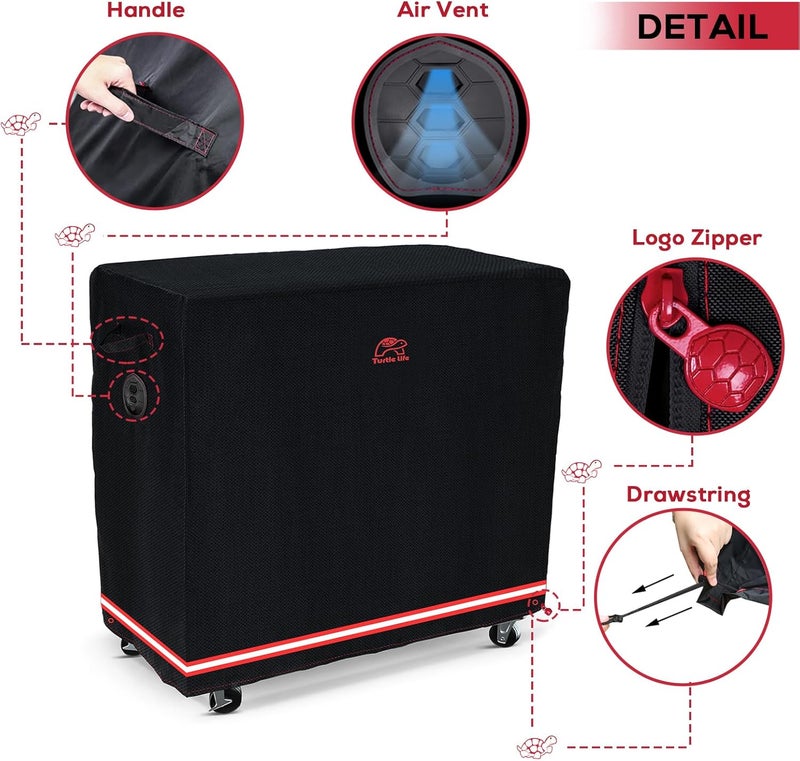 Turtle Life BBQ Grill Cover, 46 Inch Heavy Duty Waterproof Barbecue Gas Grill Covers for Flat Top Griddle, No Fading Within 2 Years, Black - Image 4