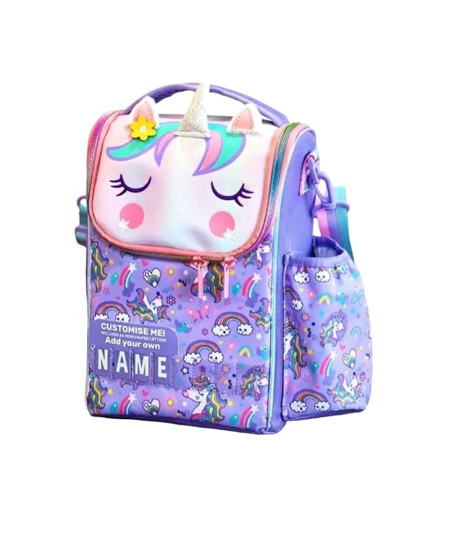ONOTIC Lunch Bag for Kids, Lunch Bag for Office Men, Women and Kids, Canvas Tiffin Bags for School, Picnic, Work, Carry Bag for Lunch Box and Water Bottle (Vertical Unicorn) - Image 2