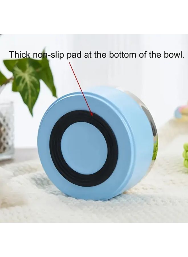 Blue Double Layer Stainless Steel Non Slip Dog Bowl Large Capacity Pet Food Bowl - Image 3