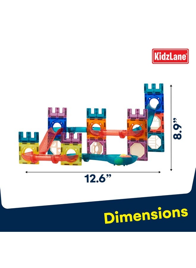 Kidzlane Marble Runs For Kids 4-8 - 54 Pieces Magnetic Toy Set With Storage Bag For Kids - Educational Circuit Runner For Marbles - Ideal For Creative Play, Learning, And Development  - Image 2