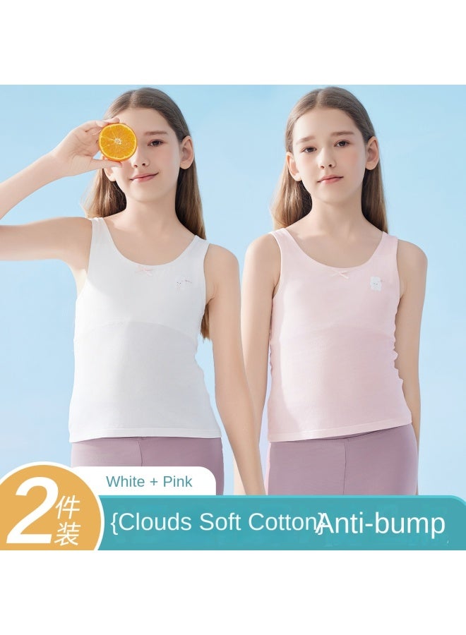 Top melon Pack Value Set】girls' First Stage Training Bras For Ages 9-12, Class A Cotton Soft Camisoles - Image 2