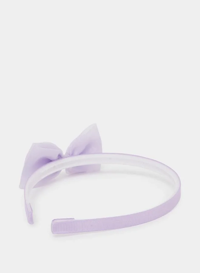ستايلي Girls Purple Glitter Bow Headband