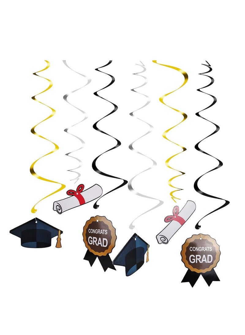 Brain Giggles Brain Giggles Graduation Party Decoration Set - Black and Gold  - Image 3