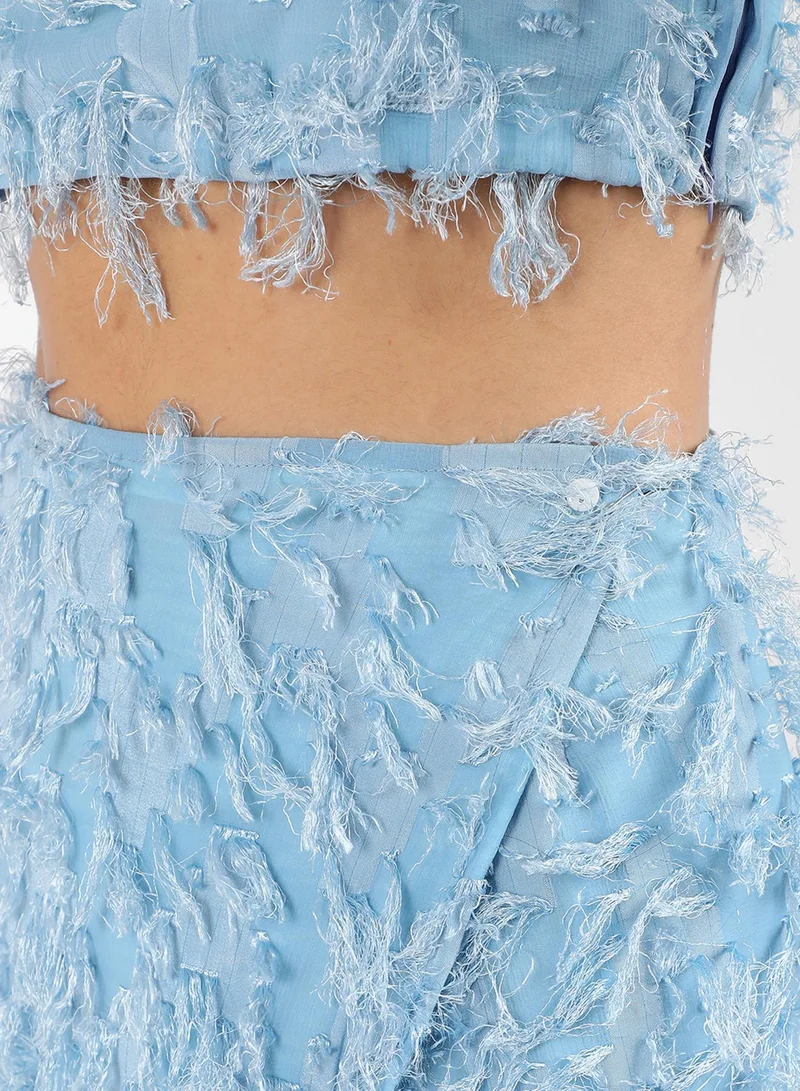 Pinacolada  Women's Light Blue All-Around Tassel Co-Ord Set for Women | Best Price UAE