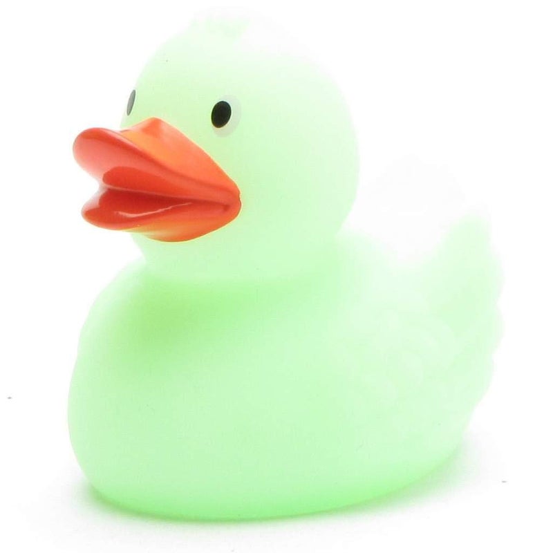 Duckshop بطة دوك شوب المتوهجة في الظلام - خضراء | بطة تصدر صوتاً | الطول: 7.5 سم - Image 1