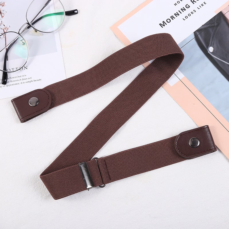 Yiwu Factory Seamless Jeans Belt Korean Elastic Invisible Coffee ordinary "elastic thickening] 