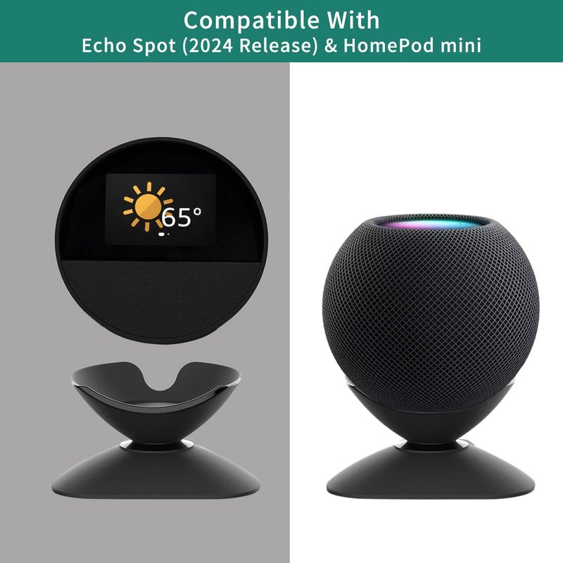 حامل لجهاز Echo Spot الجديد بالكامل (إصدار 2024)، حامل قابل للتعديل متوافق مع HomePod mini - Image 2