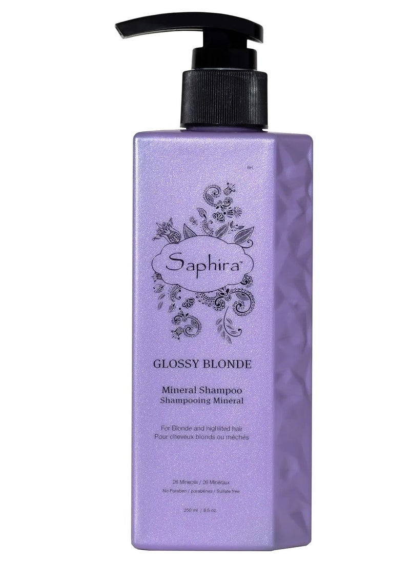 Saphira - Glossy Blonde Shampoo, Perfect For Natural, Bleached And Color Treated Blonde Hair  250 - Image 1