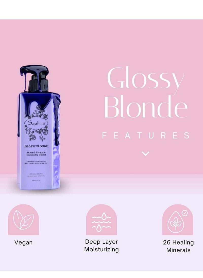 Saphira - Glossy Blonde Shampoo, Perfect For Natural, Bleached And Color Treated Blonde Hair  250 - Image 1