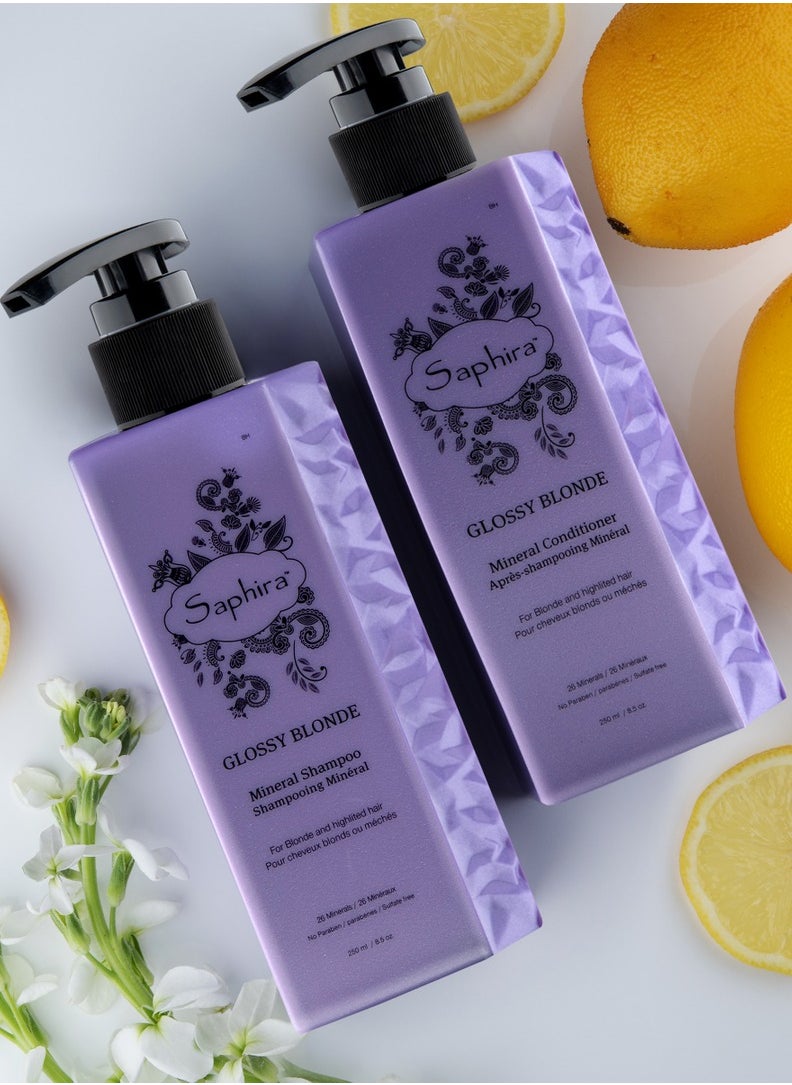 Saphira - Glossy Blonde Shampoo, Perfect For Natural, Bleached And Color Treated Blonde Hair  250 - Image 1