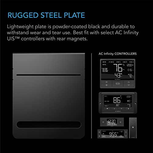 AC Infinity Grow Tent Mounting Plate 5x6”, Powder Coat Black Steel Platform for Controller Mounting and Lightproof Cable Management, Fit for CLOUDLAB Advance Grow Tents - Image 3