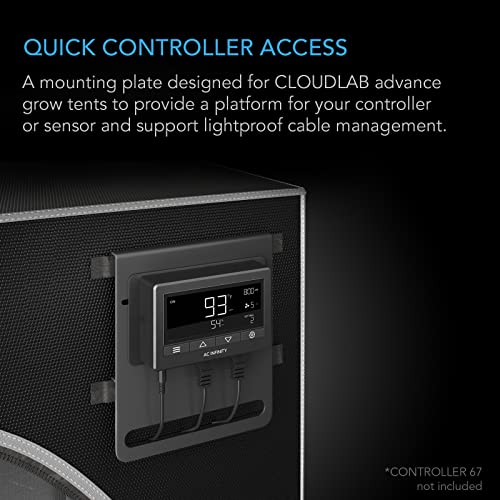 AC Infinity Grow Tent Mounting Plate 5x6”, Powder Coat Black Steel Platform for Controller Mounting and Lightproof Cable Management, Fit for CLOUDLAB Advance Grow Tents - Image 2