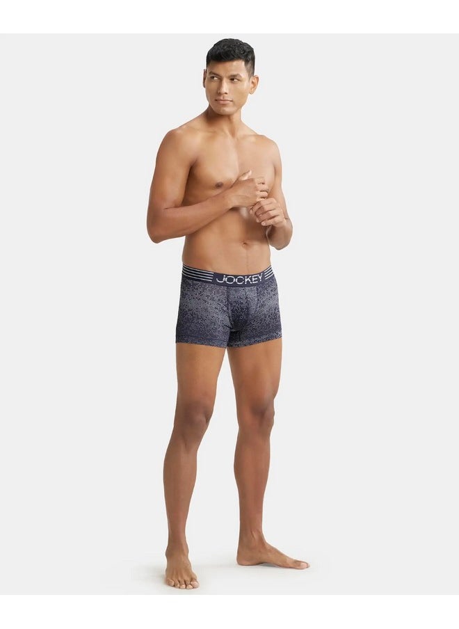 JOCKEY - Jockey MM08 Men's Microfiber Mesh Elastane Stretch Printed Trunk with Breathable Mesh and Stay Dry Technology_True Navy_L - Image 1