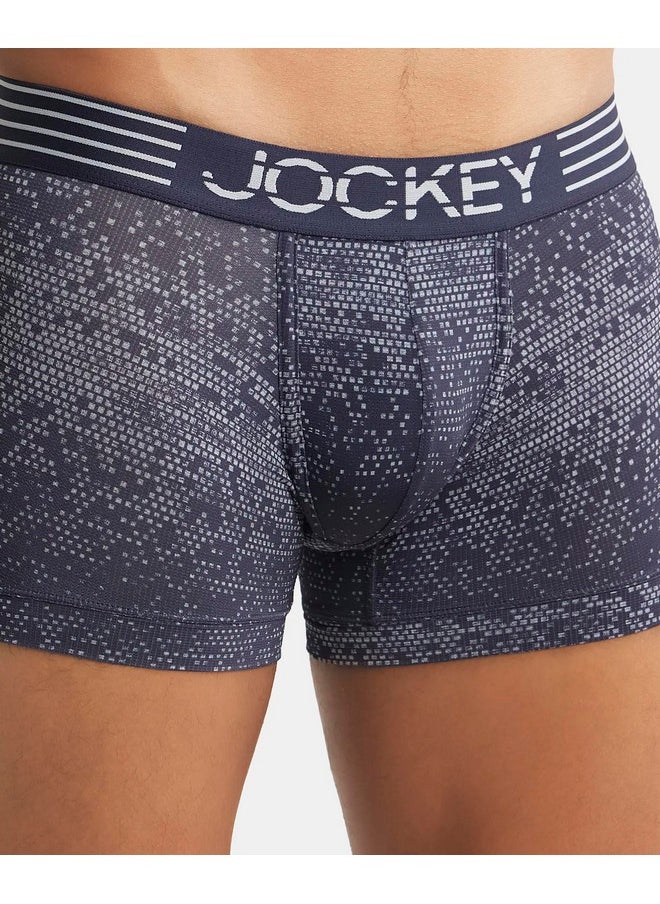JOCKEY - Jockey MM08 Men's Microfiber Mesh Elastane Stretch Printed Trunk with Breathable Mesh and Stay Dry Technology_True Navy_L - Image 1