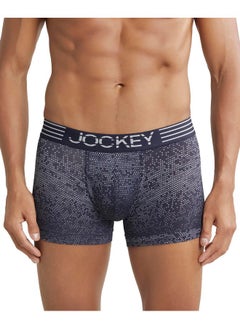 Jockey MM08 Men's Microfiber Mesh Elastane Stretch Printed Trunk with Breathable Mesh and Stay Dry Technology_True Navy_L