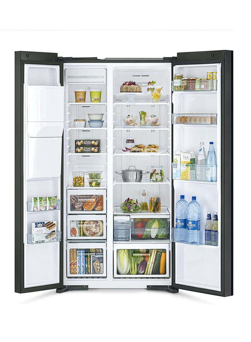 HITACHI 700L Gross, Net 605L Side by Side 2 Door Refrigerator, 10 Year Warranty on Inverter Compressor, Dual Fan Cooling, Quick Freezing Touch Control-Ice & Water Dispenser-1 Year Warranty RSX700GPUK0GS Glass Silver - Image 4