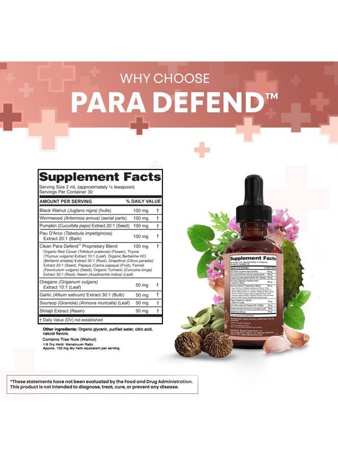 Clean Nutraceuticals para Defend Wormwood Black Walnut Cleanse for Humans Drops Liquid Soursop Garlic Pumpkin Seed PAU D'Arco Oil of Oregano Turmeric Berberine Neem Extract Hull Bark Tincture by Clean Nutra - Image 4