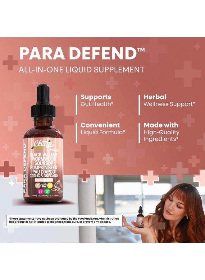 Clean Nutraceuticals para Defend Wormwood Black Walnut Cleanse for Humans Drops Liquid Soursop Garlic Pumpkin Seed PAU D'Arco Oil of Oregano Turmeric Berberine Neem Extract Hull Bark Tincture by Clean Nutra - Image 5