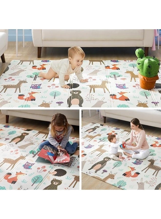 Extra Large Foam Baby Play Mat Foldable Reversible Baby Crawling Mat Room Decor Turns into Big Fun Activity Gym 180x150x1cm - Image 1