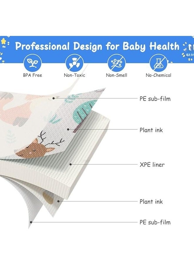Extra Large Foam Baby Play Mat Foldable Reversible Baby Crawling Mat Room Decor Turns into Big Fun Activity Gym 180x150x1cm - Image 2
