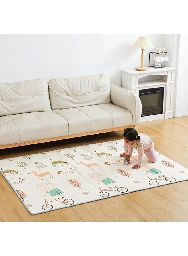 Extra Large Foam Baby Play Mat Foldable Reversible Baby Crawling Mat Room Decor Turns into Big Fun Activity Gym 180x150x1cm - Image 3