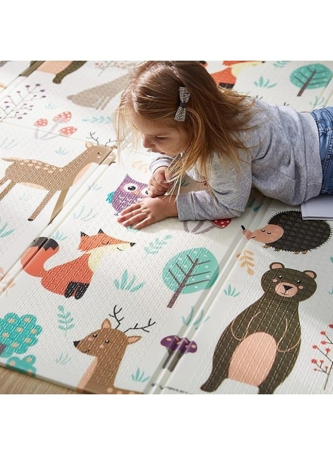 Extra Large Foam Baby Play Mat Foldable Reversible Baby Crawling Mat Room Decor Turns into Big Fun Activity Gym 180x150x1cm - Image 5