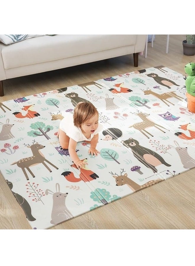 Extra Large Foam Baby Play Mat Foldable Reversible Baby Crawling Mat Room Decor Turns into Big Fun Activity Gym 180x150x1cm - Image 4