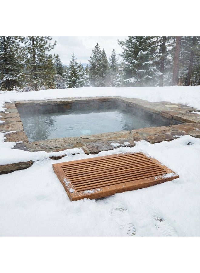 Bare Decor Dasha Spa Shower or Door Mat, 31.5 by 17.75-Inch, Solid Teak Wood and Oiled Finish - Image 4