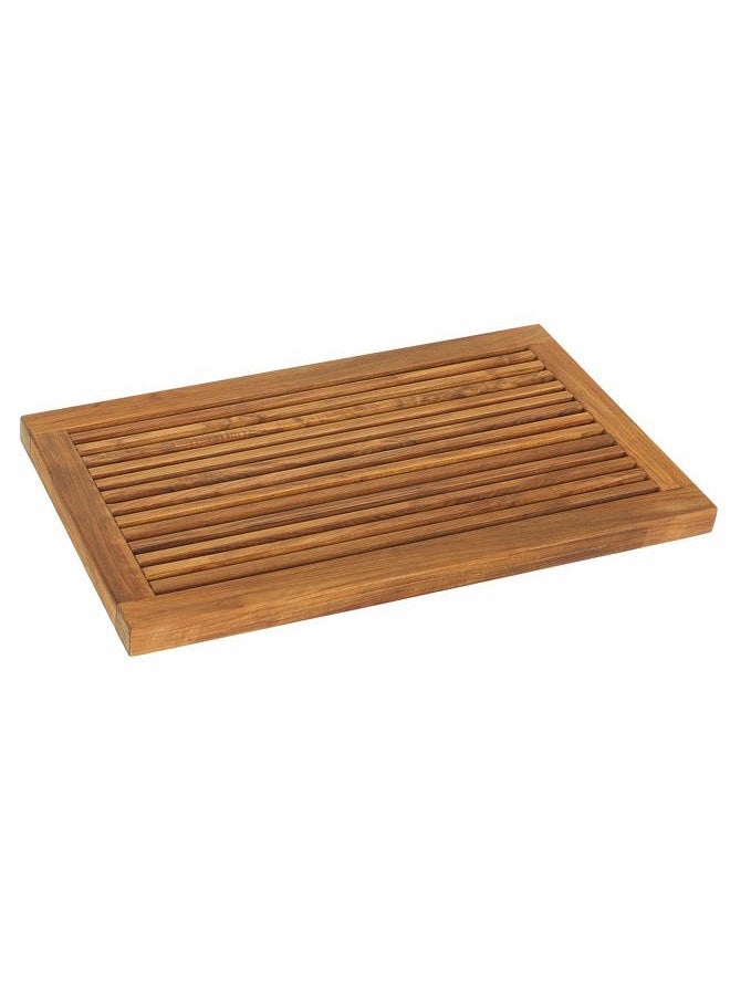 Bare Decor Dasha Spa Shower or Door Mat, 31.5 by 17.75-Inch, Solid Teak Wood and Oiled Finish - Image 1