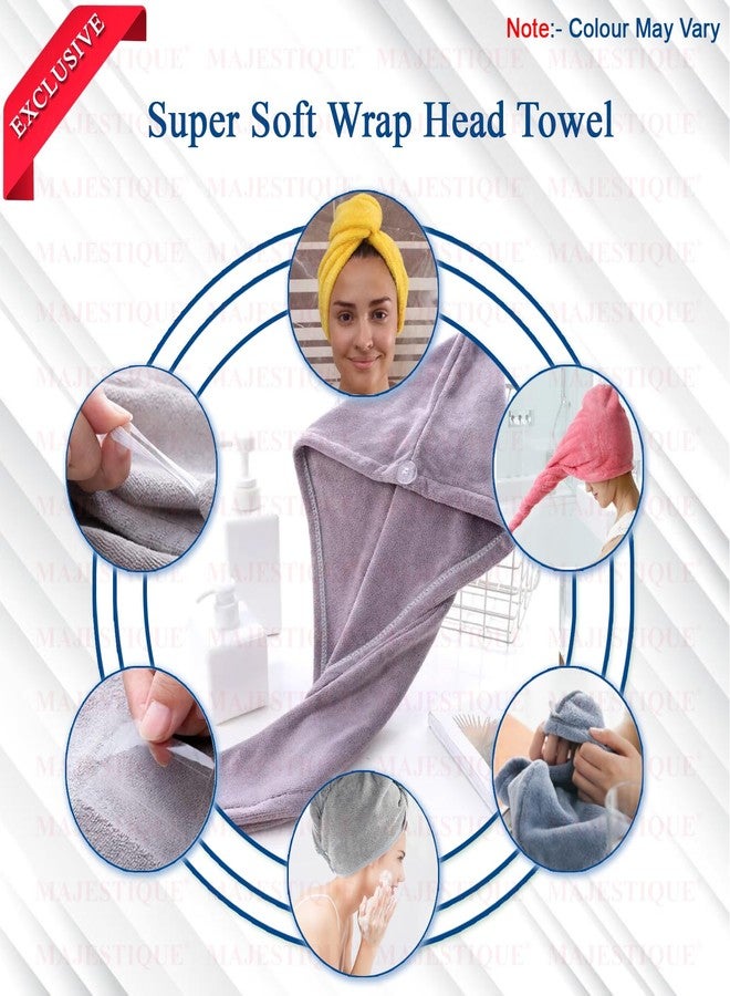MAJESTIQUE Microfiber Hair Towel Wrap for Womens and Men Speedy Dry Turban for Drying Wavy, Long and Thick Hair Very Spongy Fast Dry Hair Turban (Pack of 1) Color May Vary - Image 5