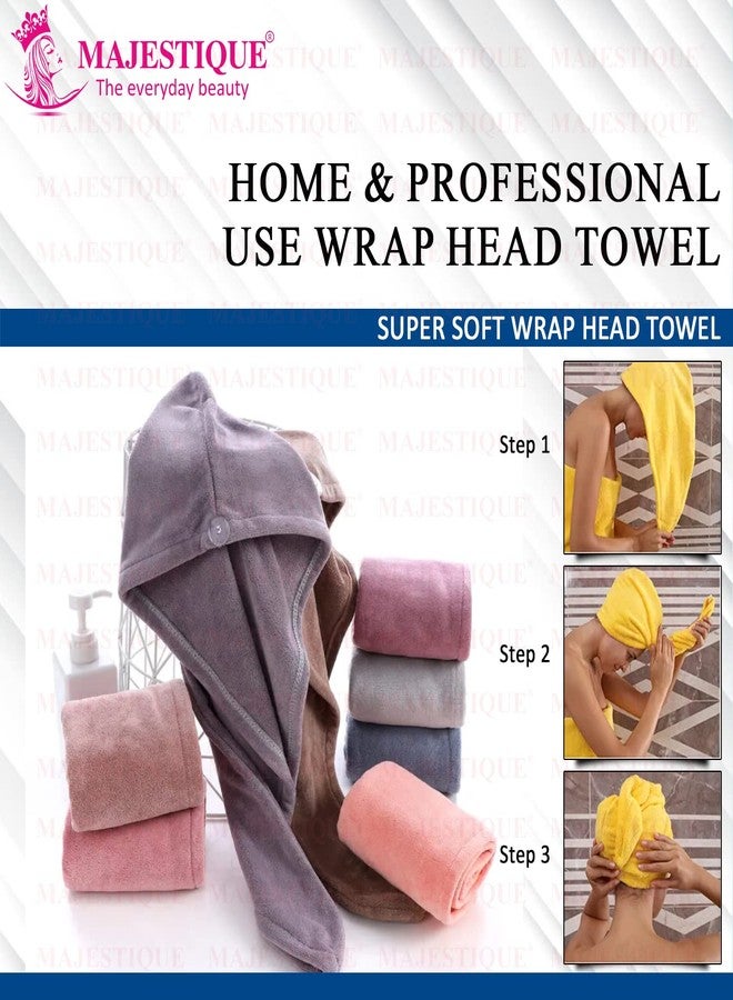 MAJESTIQUE Microfiber Hair Towel Wrap for Womens and Men Speedy Dry Turban for Drying Wavy, Long and Thick Hair Very Spongy Fast Dry Hair Turban (Pack of 1) Color May Vary - Image 4
