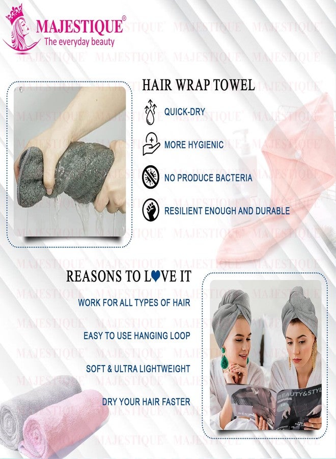 MAJESTIQUE Microfiber Hair Towel Wrap for Womens and Men Speedy Dry Turban for Drying Wavy, Long and Thick Hair Very Spongy Fast Dry Hair Turban (Pack of 1) Color May Vary - Image 3